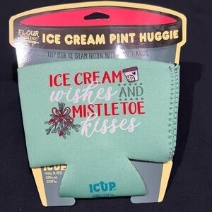 Icup "Ice Cream Wishes & Mistletoe Kisses"  Pint Huggie  Insulated Sleeve Cozy